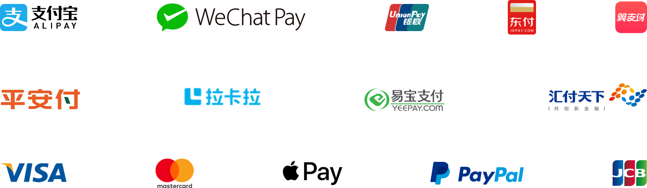 一键接入,集成所有主流支付渠道 一键接入,集成所有主流支付渠道